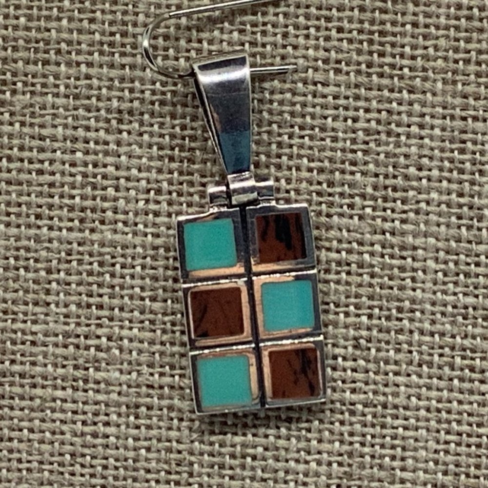 Turquoise and Tiger's Eye Sterling Pendant